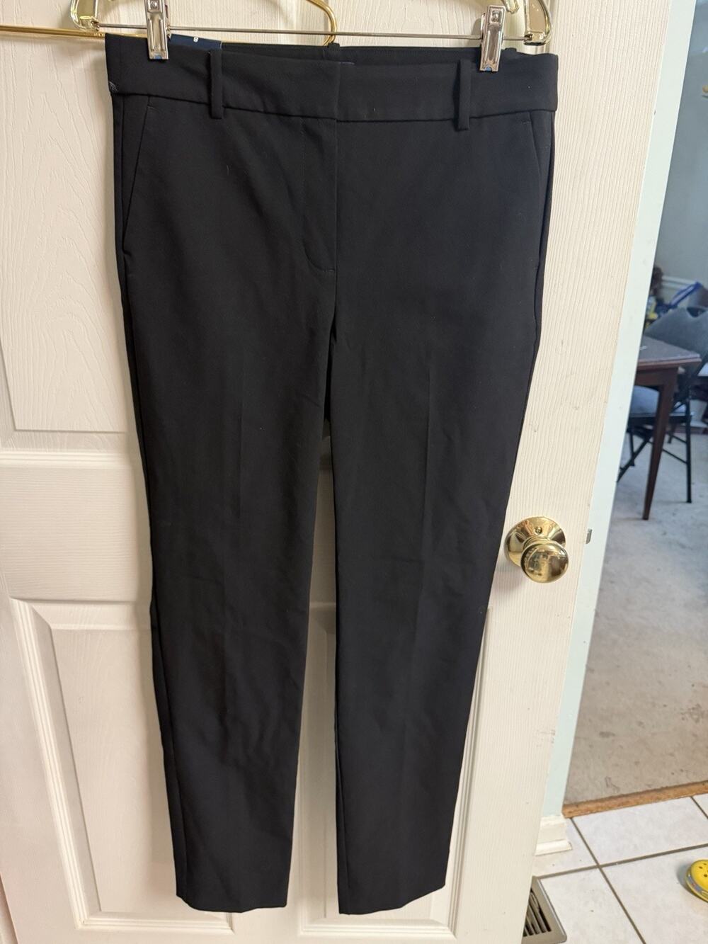 J.Crew Ruby Full-Length Pant Black Straight Leg Stretch Trousers Med 8 32x29